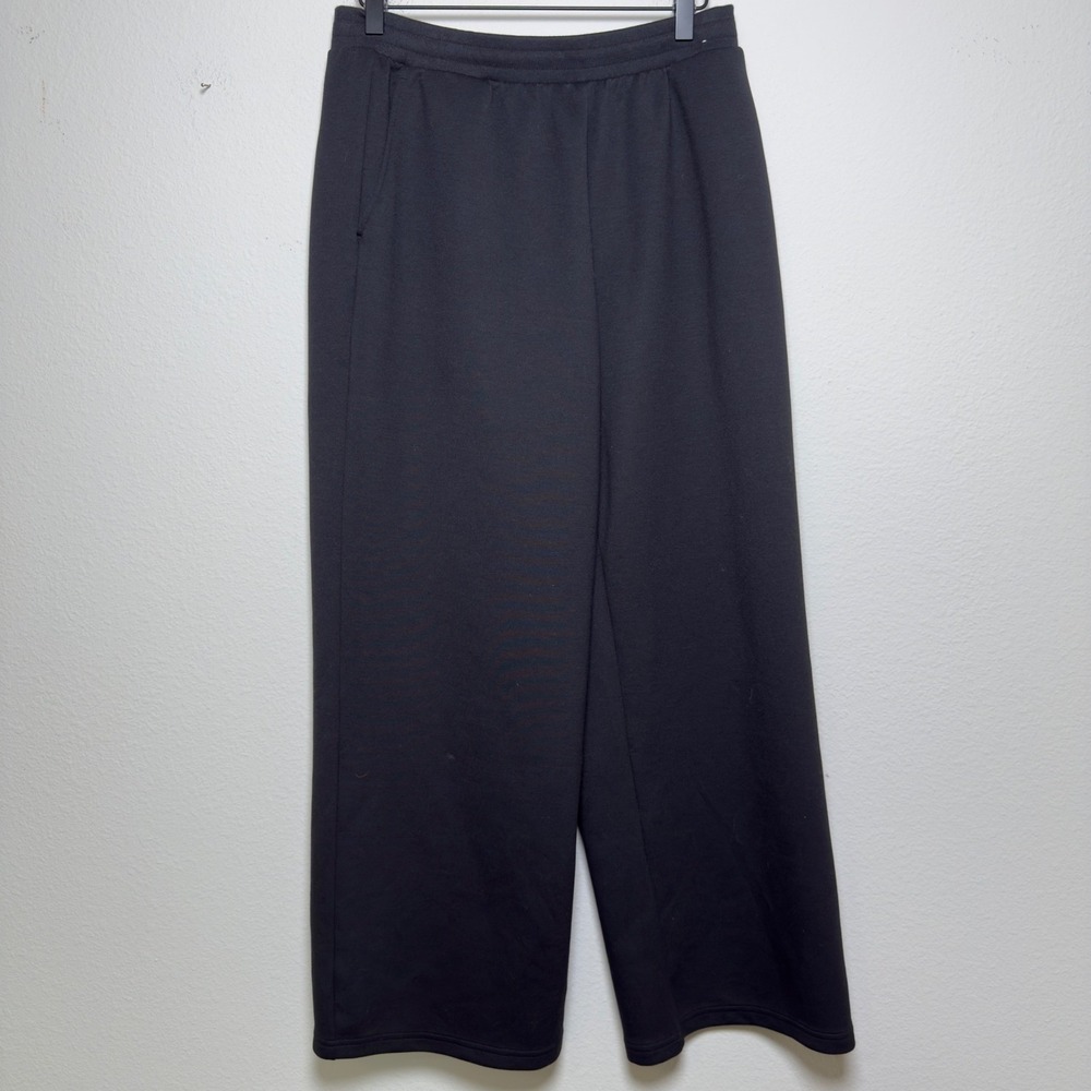 Uniqlo Women Pull On Pants XL Black Wide Leg Dry Sweatpants High Rise Minimalist